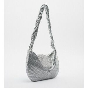 NWT Zara Sparkly Silver Shoulder Bag